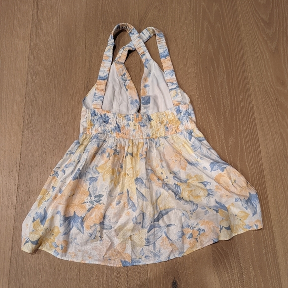 Floral Sleeveless Mini Dress with Crossed Straps - Picture 7 of 8